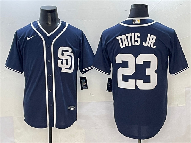 Men's San Diego Padres #23 Fernando Tatis Jr. Navy Cool Base Stitched Baseball Jersey